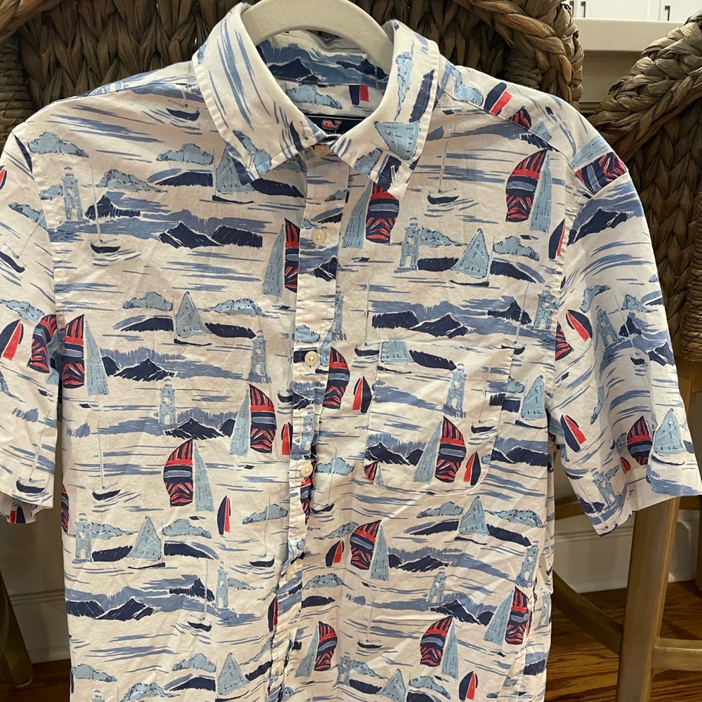 Perfect Sz M Vineyard Vines Short sleeve button down